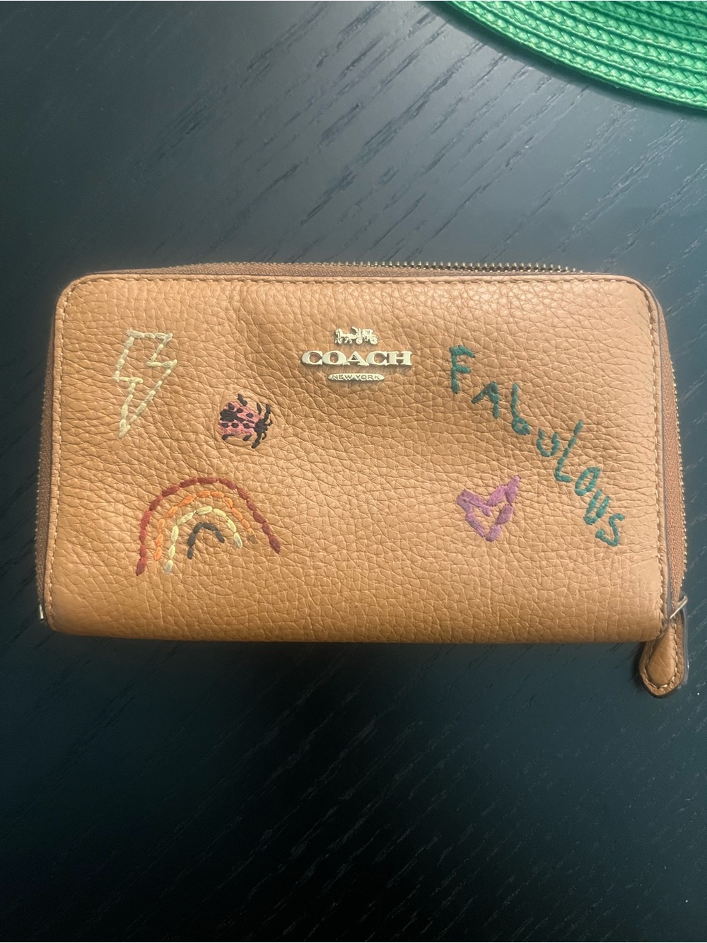 Coach Brown Embroidered Leather Wallet - Picture 9 of 11